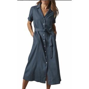 american giant linen dress Women's Linen Tie Dress